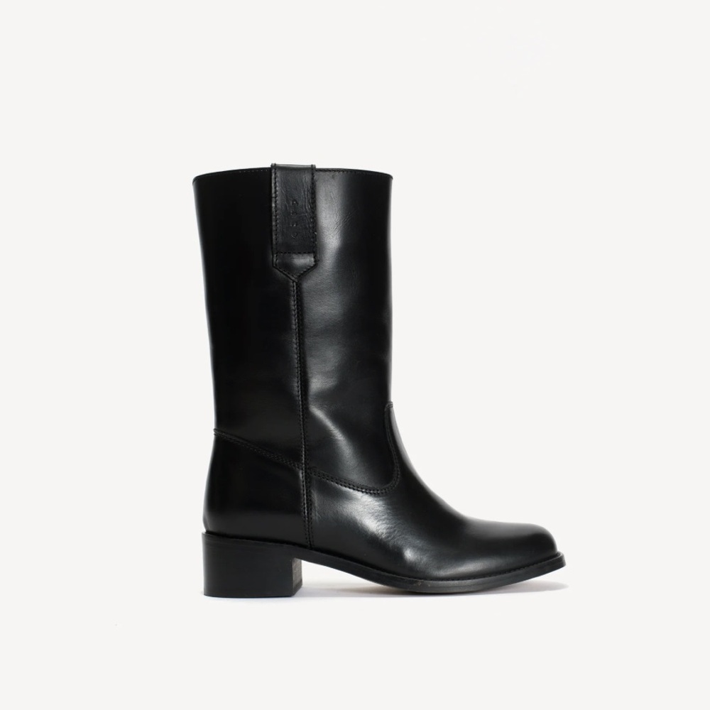 DICO COPENHAGEN JULIA GAUCHO BOOT IN BLACK TEXAS LEATHER